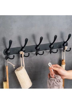 HomarKet 2 Pack Stainless Steel Wall Mount Hook Hanger for Coat Robe Hat Clothes Towel Rack Black  - Image 3