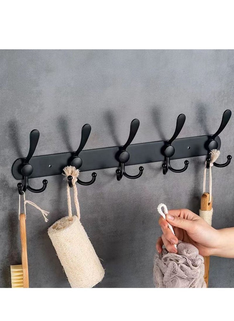 HomarKet 2 Pack Stainless Steel Wall Mount Hook Hanger for Coat Robe Hat Clothes Towel Rack Black  - Image 3