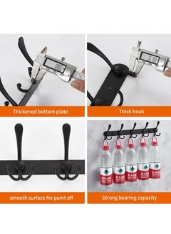HomarKet 2 Pack Stainless Steel Wall Mount Hook Hanger for Coat Robe Hat Clothes Towel Rack Black  - Image 4