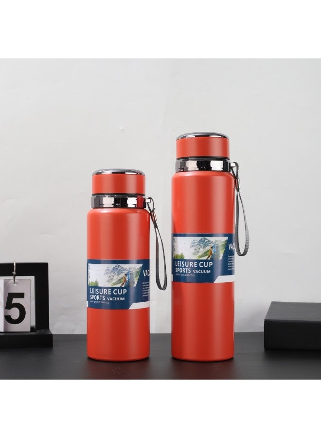 Red Sun Pot 316 Stainless Steel Vacuum Cup Men's Business Water Cup Outdoor Large Capacity Portable Sling Sports Pot