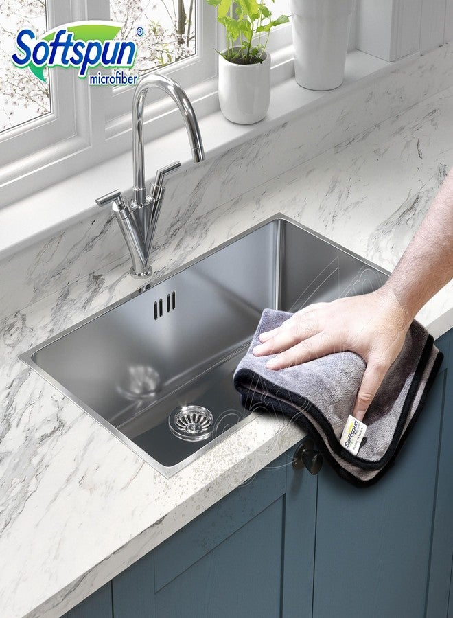 SOFTSPUN Microfiber Super Absorbent Cloth 500 GSM 40X40 cms Packof 4 Grey! Highly Absorbent Lint and Streak Free Multi -Purpose Wash Cloth for Kitchen Window Stainless Steel Silverware. - Image 4