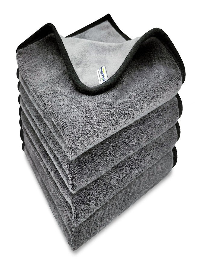 SOFTSPUN Microfiber Super Absorbent Cloth 500 GSM 40X40 cms Packof 4 Grey! Highly Absorbent Lint and Streak Free Multi -Purpose Wash Cloth for Kitchen Window Stainless Steel Silverware. - Image 1