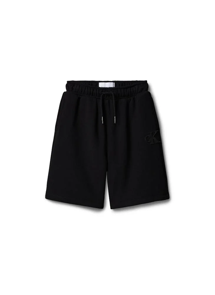 Calvin Klein Jeans Pvh Black Flock CK Monogram Sweat Shorts for Men | Best Price UAE