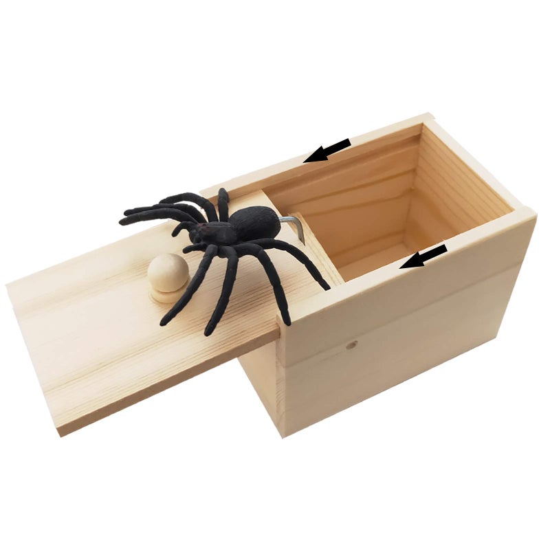 Rtudan Original Spider Scare Prank Box Hilarious Wooden Scare BoxHandmade Fun Joke Scarebox ToyPractical Gift Toy Spider Prankoy Prank for Kids Adults - Image 3