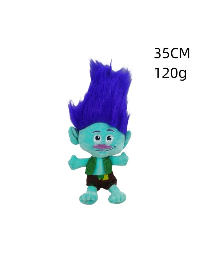 هالامودو ترول : أزرق الشعر لطيف الصبي 35 سم أفخم دمية ، هدية للأطفال حلم - Image 1