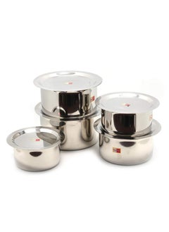KCL KCL Stainless Steel Cookware Tope Set with SS Lid for Cook - 10ps 