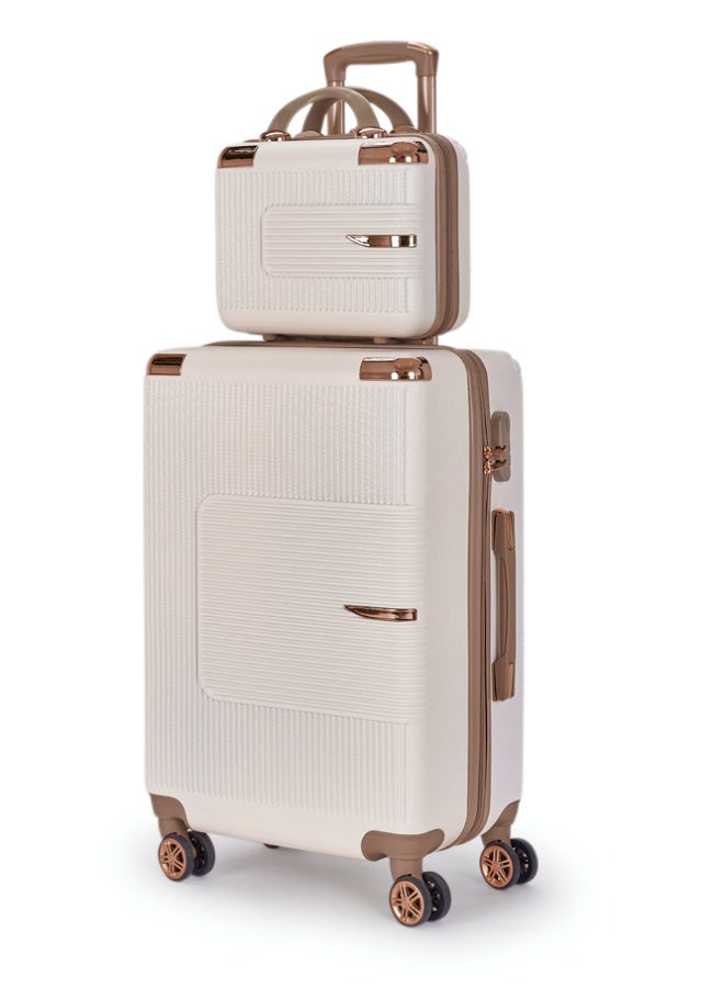 ليمرا طقم شنط سفر مكون من 6 حقائب أمتعة لون بيج/ذهبي بمقاس 32"/28"/24"/20"/15"/12 انش - Image 3