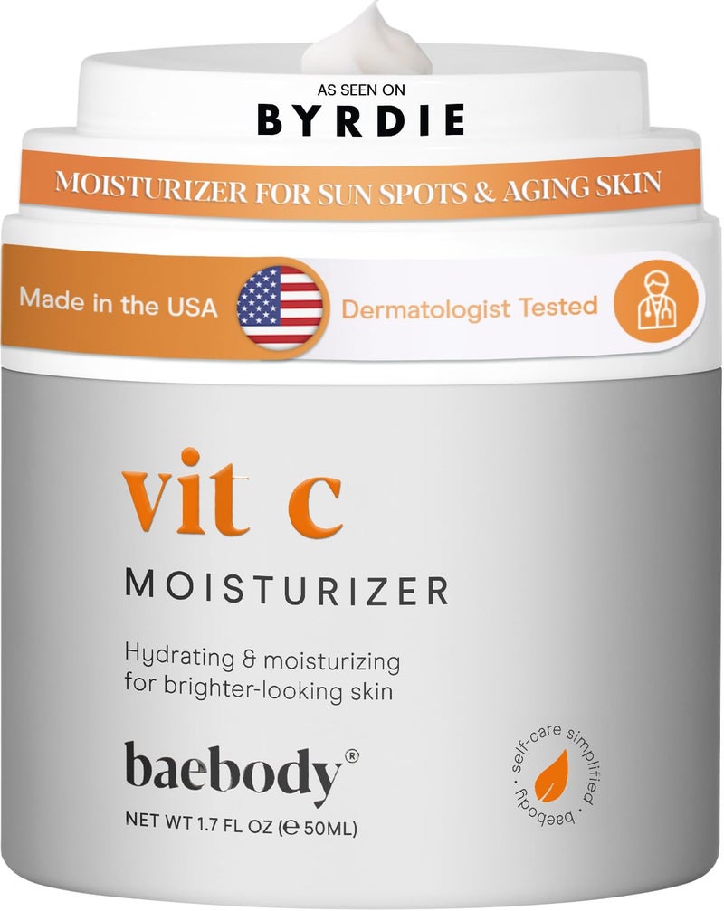 Baebody Made in USA Vitamin C Face Moisturizer - Brightening Vitamin C Cream Moisturizer with Jojoba Oil - Anti Aging and Hydrating (1.7 fl oz/50 ml) - Image 1