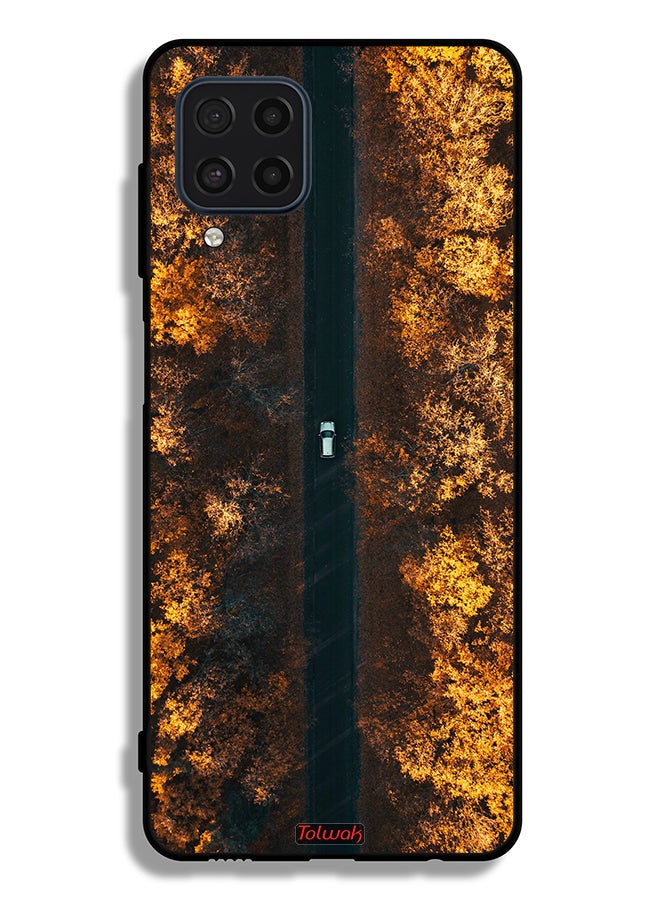 Tolwak Samsung Galaxy M22 Protective Case Cover Road In Autumn Trees - Image 2