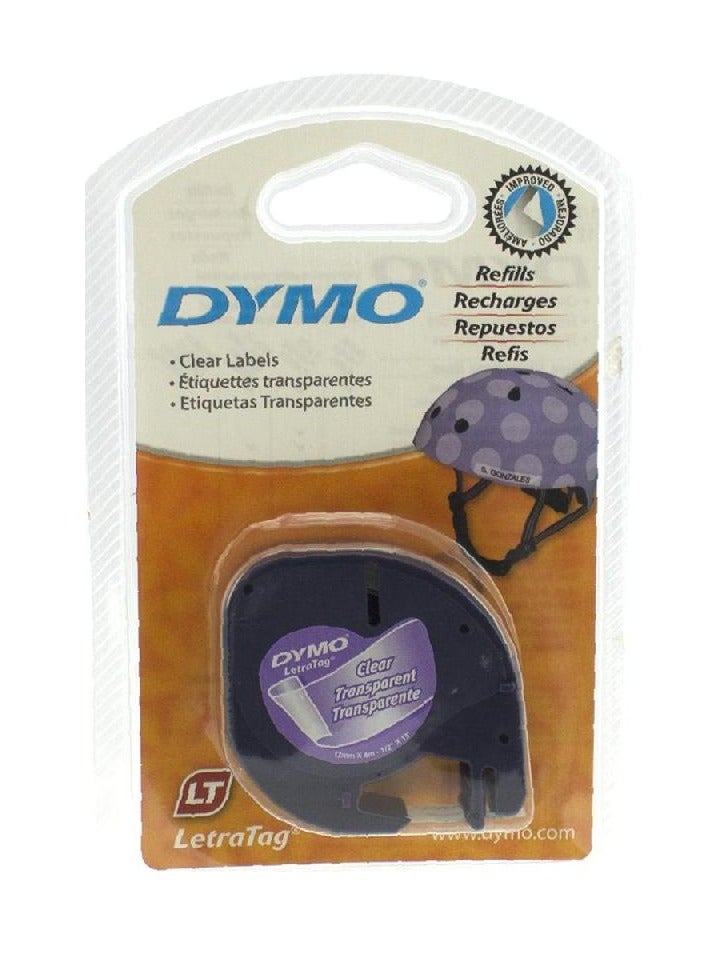 Dymo LetraTag Label Printer Tape 12 mm X 4 m Clear