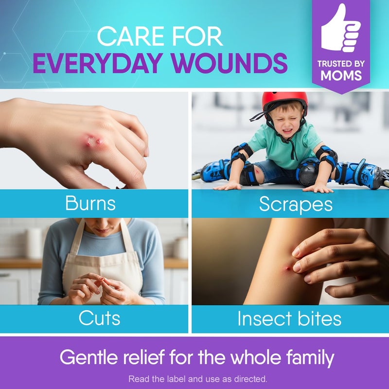 CICATRICURE مرهم سيكاتريكيور للجروح المفتوحة ثلاثي المضادات الحيوية مع تخفيف الألم، الإسعافات الأولية المضادة للبكتيريا لمنع العدوى وتخفيف الألم من الجروح الصغيرة، والحروق، والخدوش. مرهم مضاد للبكتيريا موضعي - 1 أونصة - Image 4