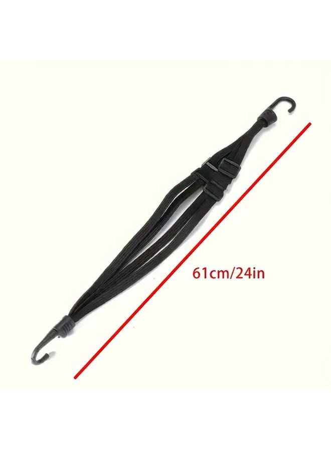 4 حبال مرنة للدراجات النارية ذات تصميم منقسم إلى 4 خيوط مع خطافات أسود قطعة واحدة - Image 3