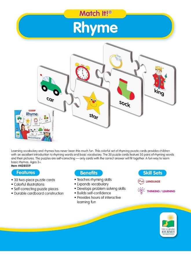 The Learning Journey: Match It! - Rhyme Rhyming Puzzle Game For Kids Ages 3-5 - Image 2