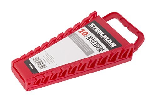 Steelman Universal 10-Tool Wrench Holder/Organizer for Mechanics, Conforming Slots, Handle for Carrying or Hanging Garage Storage, Red - Image 5
