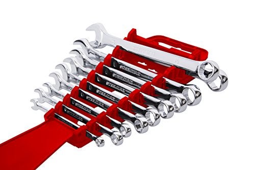 Steelman Universal 10-Tool Wrench Holder/Organizer for Mechanics, Conforming Slots, Handle for Carrying or Hanging Garage Storage, Red - Image 3