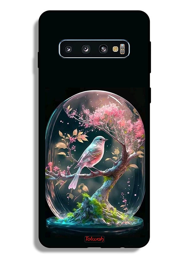 Tolwak Samsung Galaxy S10 Plus Protective Case Cover Bird In Jarr - Image 2
