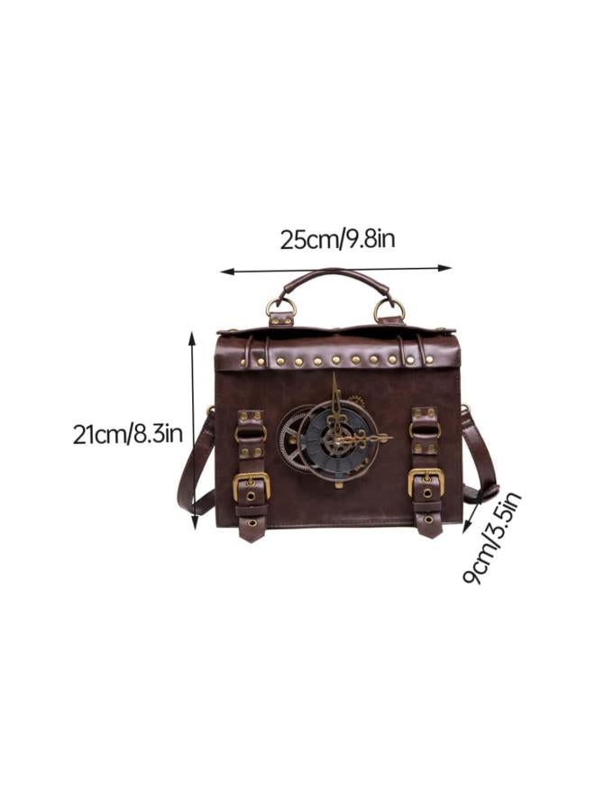 Vintage Steampunk Backpack Gothic Satchel Handmade Leather Messenger Bag for Middle Ages Bag  - Image 5