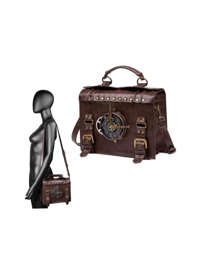 Vintage Steampunk Backpack Gothic Satchel Handmade Leather Messenger Bag for Middle Ages Bag  - Image 4