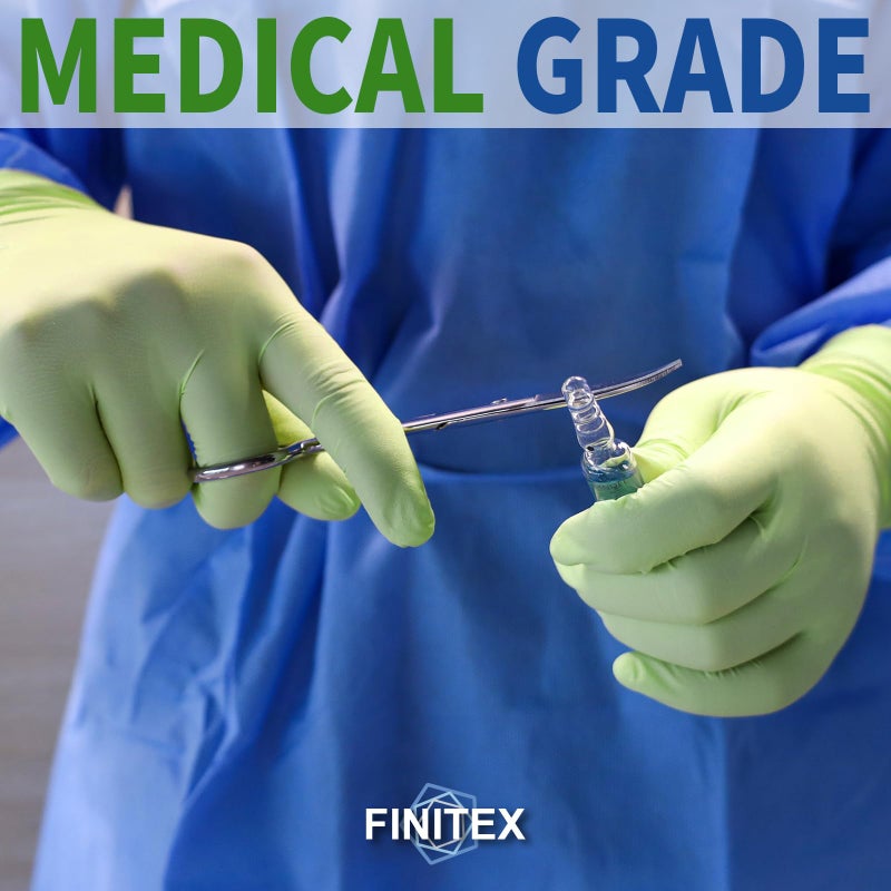 FINITEX Nitrile Gloves Disposable Latex-Free Gloves - 3.5mil Powder-Free Food Cleaning Medical Exam 100PCS Glove(Green (Large 100)) - Image 5
