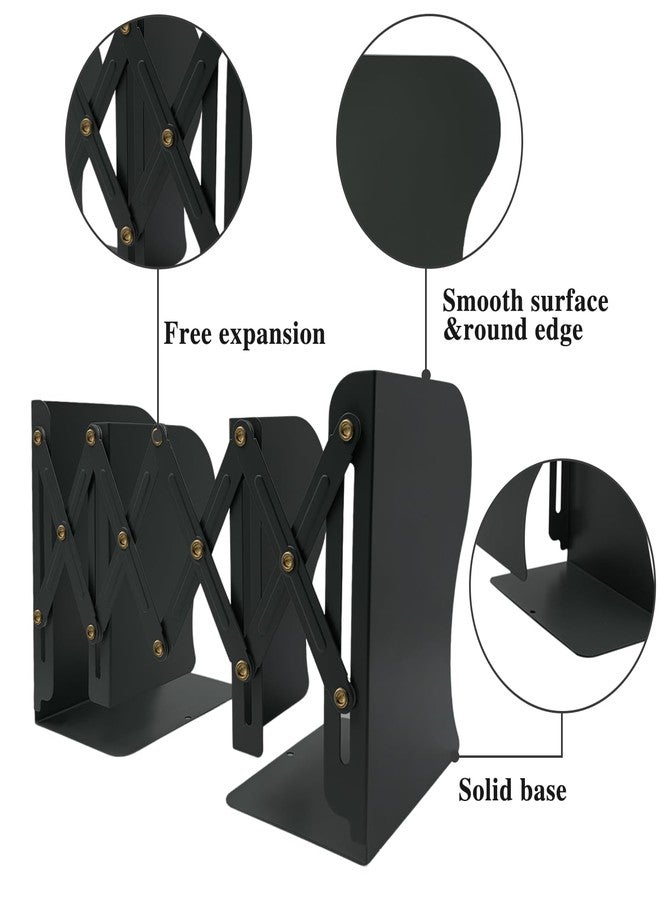 Ysenchan Heavy-Duty Adjustable Metal Bookends - Non-Slip Bookshelf Organizer for Desks, Decorative Book Holder for Magazines & Heavy Books - Image 4