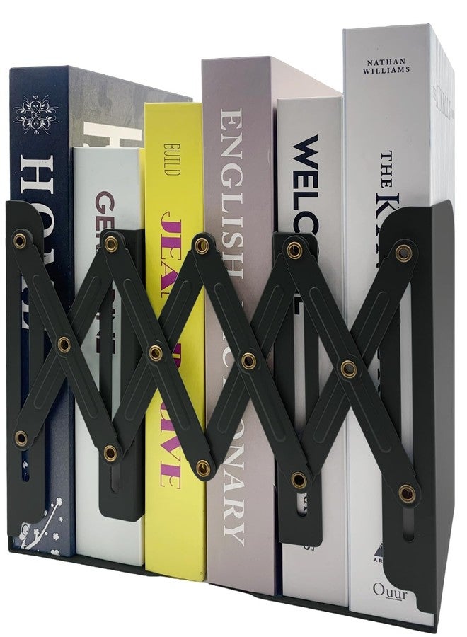 Ysenchan Heavy-Duty Adjustable Metal Bookends - Non-Slip Bookshelf Organizer for Desks, Decorative Book Holder for Magazines & Heavy Books - Image 1