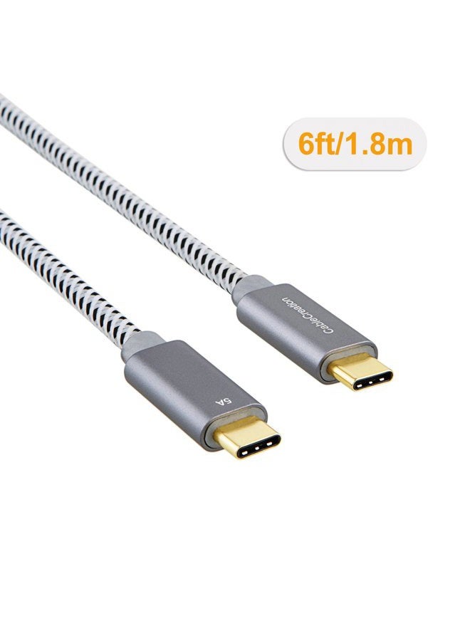 CableCreation USB C Cable 6FT 100W USB2.0 C to C Cable 5A Fast Charging Cable 480Mbps Durable Braided USB Type C Cable for MacBook Pro Air Pixel 4XL S21 S20 S10 S9, Note 10, 1.83m Space Gray - Image 2