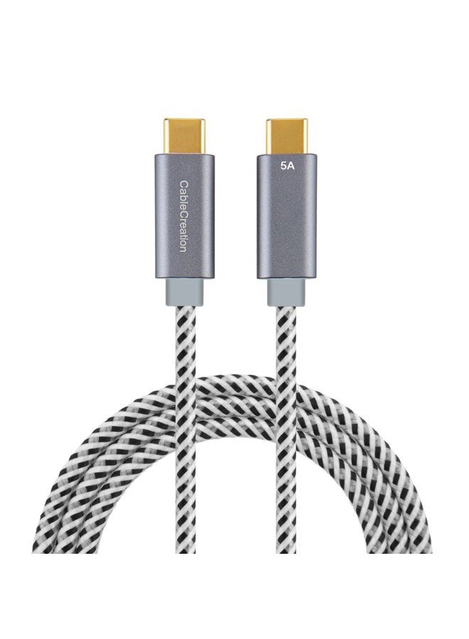 CableCreation USB C Cable 6FT 100W USB2.0 C to C Cable 5A Fast Charging Cable 480Mbps Durable Braided USB Type C Cable for MacBook Pro Air Pixel 4XL S21 S20 S10 S9, Note 10, 1.83m Space Gray - Image 1