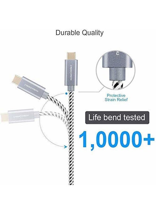 CableCreation USB C Cable 6FT 100W USB2.0 C to C Cable 5A Fast Charging Cable 480Mbps Durable Braided USB Type C Cable for MacBook Pro Air Pixel 4XL S21 S20 S10 S9, Note 10, 1.83m Space Gray - Image 3