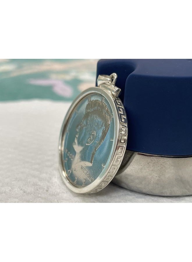 Geruibi Sterling Silver 50 Cent Border Screw Top Coin Bezel is Suitable for 30.64mm Diameter 2.15mm Thickness, Coins Not Included - Image 2