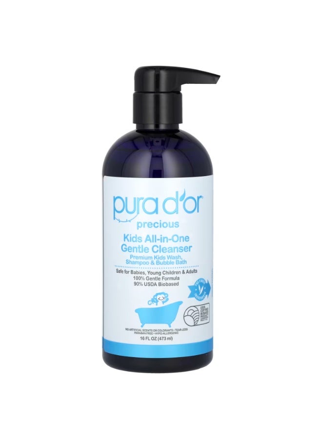 Pura D'or, Kids All-in-One Gentle Cleanser, 16 fl oz (473 ml) - Image 1