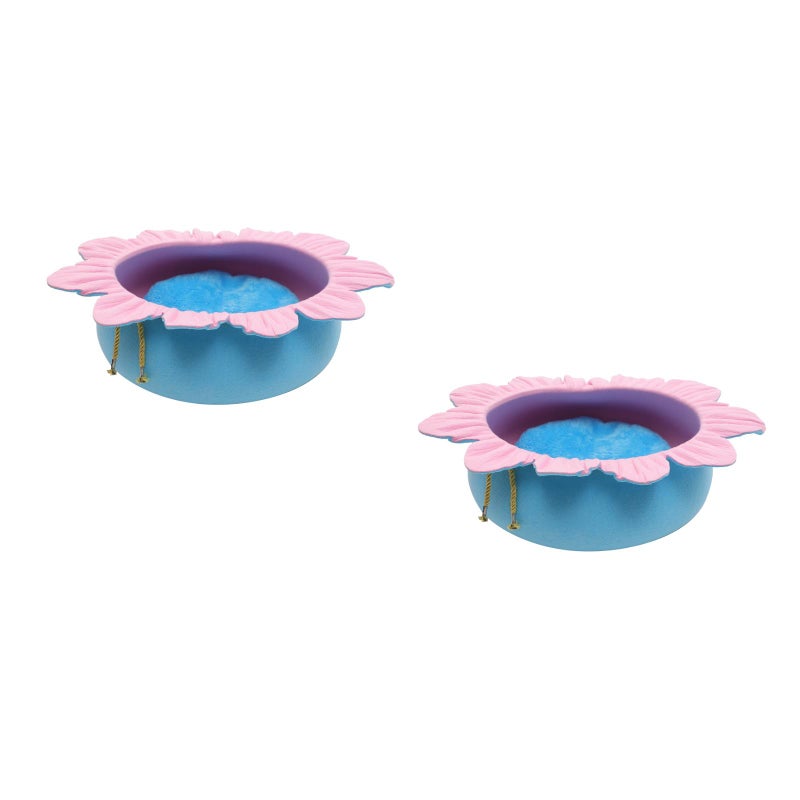 2pcs Adorable Cat Nest Flower Shape Cat Bed Sleeping Lounge Pet Supplies - Image 1