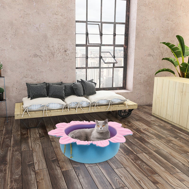 2pcs Adorable Cat Nest Flower Shape Cat Bed Sleeping Lounge Pet Supplies - Image 5