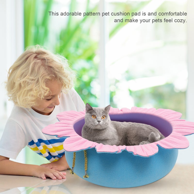 2pcs Adorable Cat Nest Flower Shape Cat Bed Sleeping Lounge Pet Supplies - Image 4