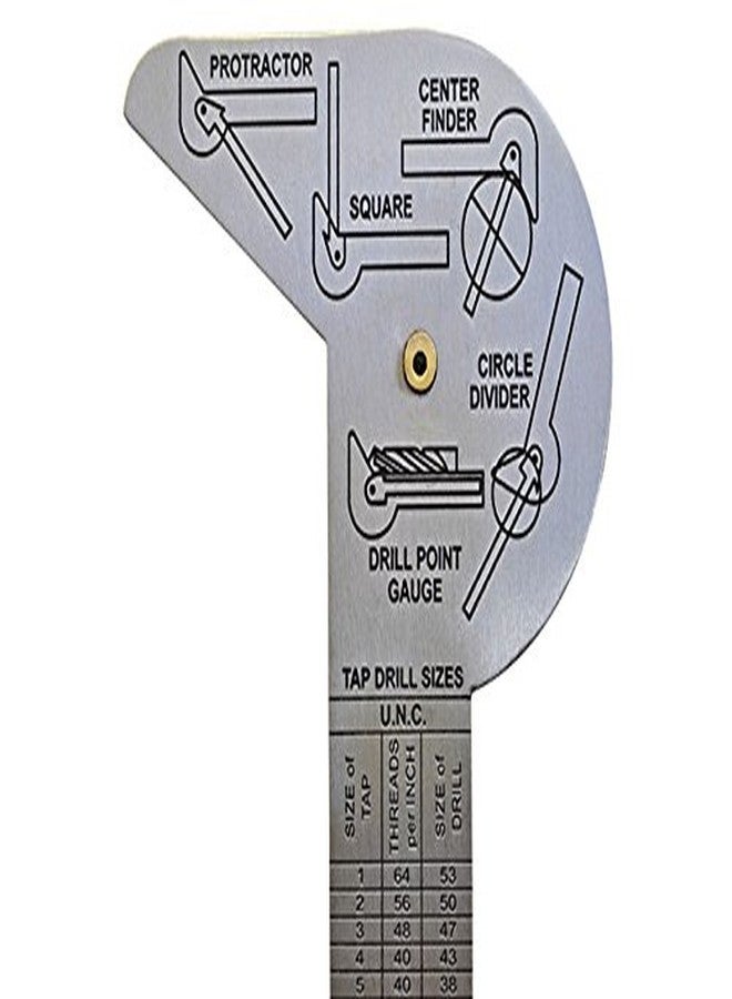 AI MULTI PURPOSE Protractor Square Rule Centre Finder Divider Drill Point Gauge - Image 2