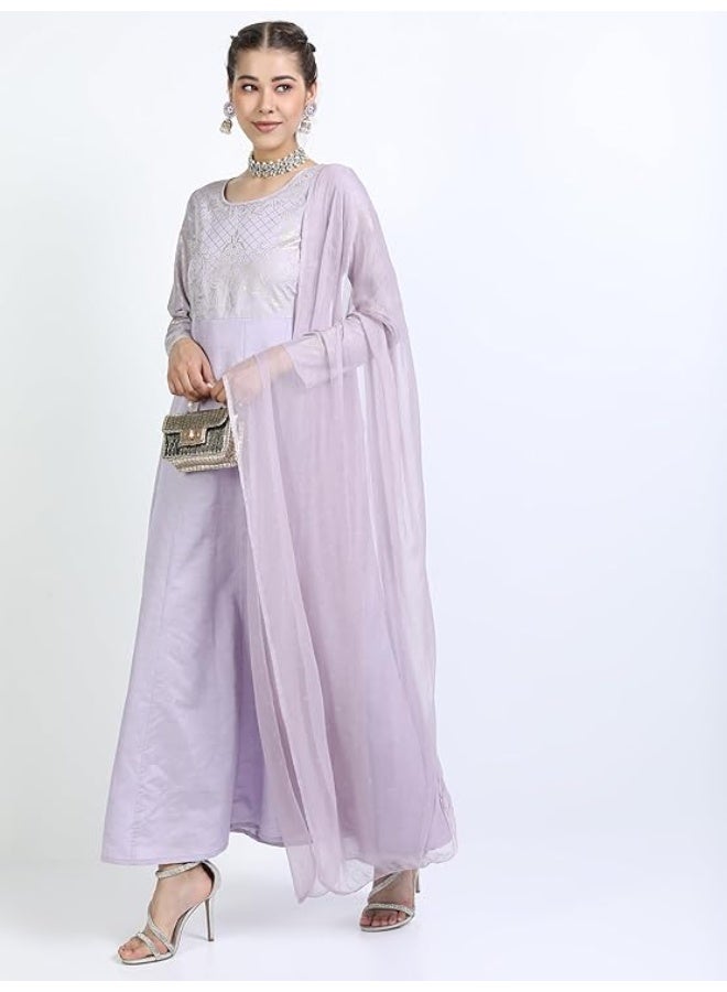 Vishudh Women's Dress Set | Regular Fit | Complete Fashion Outfit | with Comfort MAUVE (M) - Image 1