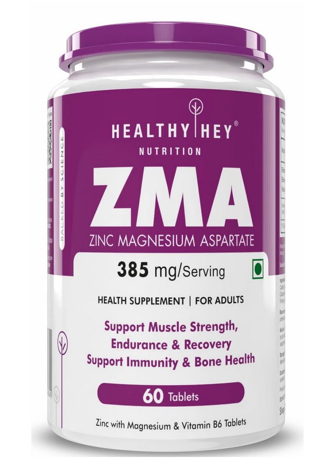 HealthyHey Nutrition HealthyHey Nutrition ZMA - Zinc Magnesium Aspartate - 60 Tablets  - Image 1