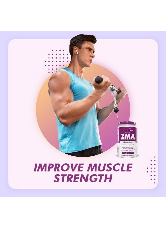 HealthyHey Nutrition HealthyHey Nutrition ZMA - Zinc Magnesium Aspartate - 60 Tablets  - Image 4