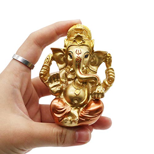 BangBangDa Hindu Ganesh for Car Dashboard - Indian Mini Ganesha Statue Decor India Home Office Temple Mandir Pooja Items Diwali Gift Murti Ganpati Idol Yoga Zen Meditation Room Altar Shrine Kit - Image 1