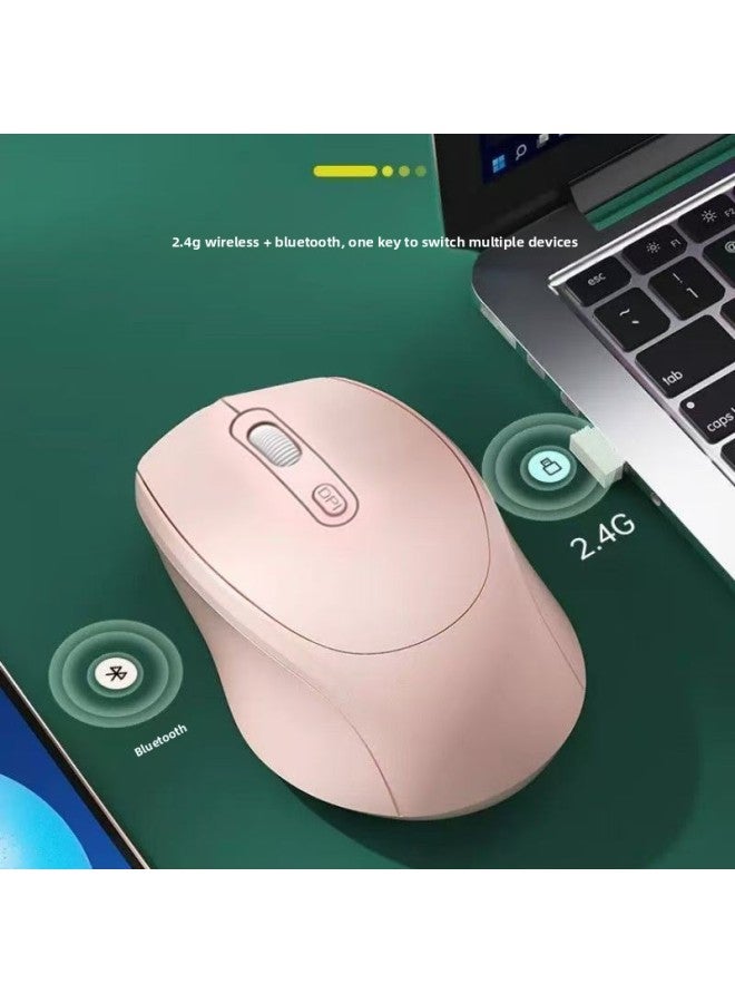 Laptop Universal Wireless Bluetooth Mouse Rechargeable Dual-Mode Mute Office Unisex Universal Mouse-Specification:【white Snow】 Battery Version + 2.4g Wireless Version ★ ons Have Sound ★ Bring Your Own Battery - Official Standard - Image 3