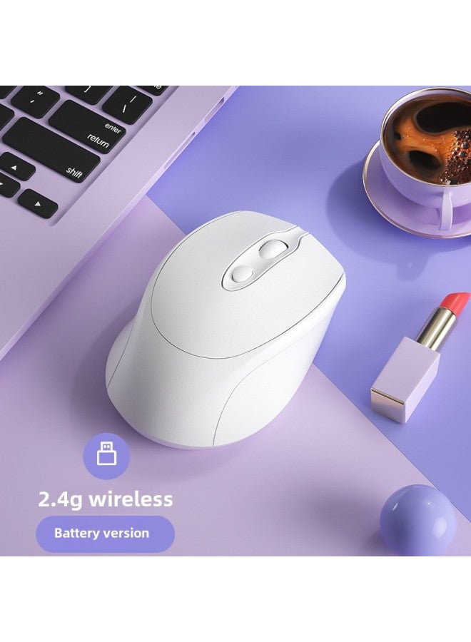 Laptop Universal Wireless Bluetooth Mouse Rechargeable Dual-Mode Mute Office Unisex Universal Mouse-Specification:【white Snow】 Battery Version + 2.4g Wireless Version ★ ons Have Sound ★ Bring Your Own Battery - Official Standard - Image 1