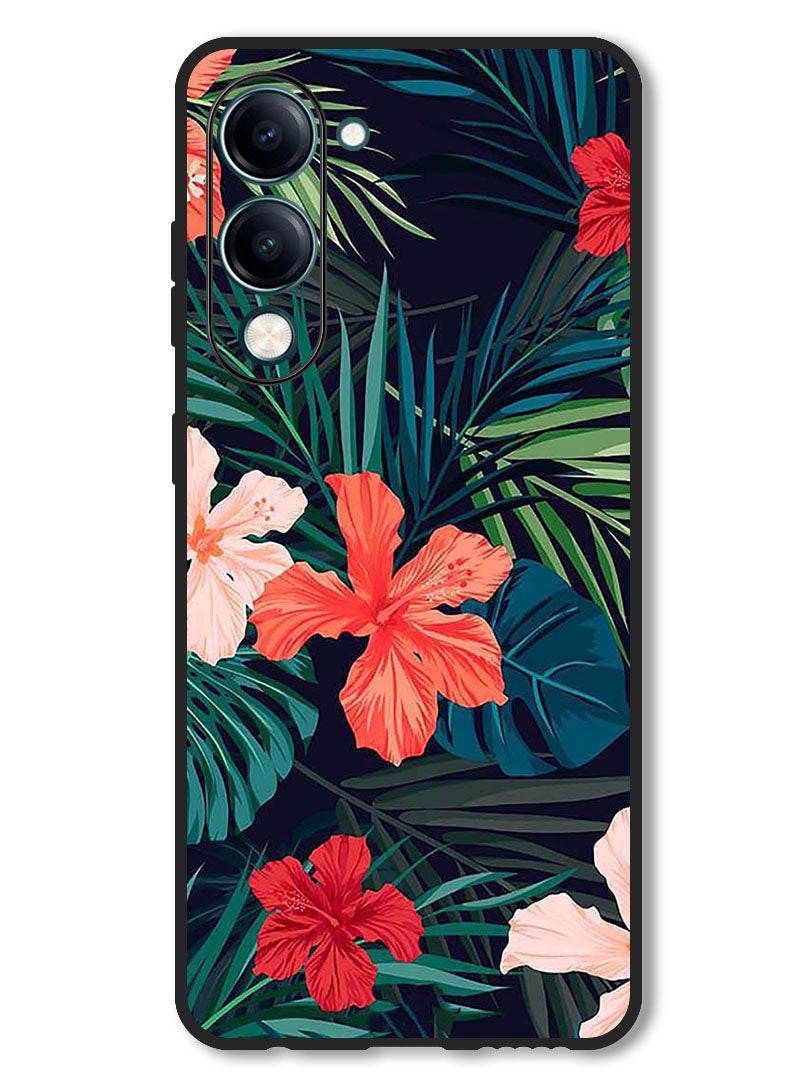 Theodor Case Compatible with Vivo Y29s Protection Shockproof Bumper Cover Flowers (2) - Image 1