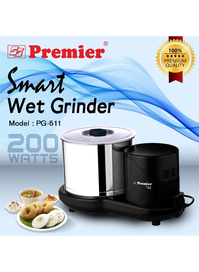 بريمير Premier Smart 200w Wet Grinder 2 LTR 230v Pg-512 with Coconut Scrapper and Dough Kneader Attachment, Easy Maintenance & Functional, Versatile Grinder - Image 3