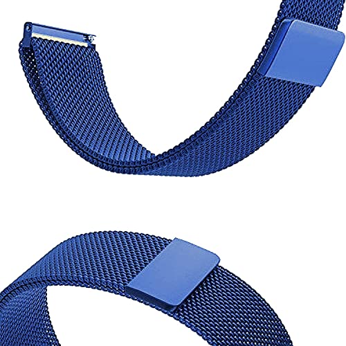 HUMBLE Stainless Steel 19mm Chain Strap with Magnetic Buckle Compatible with Noise Colorfit Pro 2, Boat Storm Smart Watch & Watches with 19mm Lugs Size (Blue) - Image 5