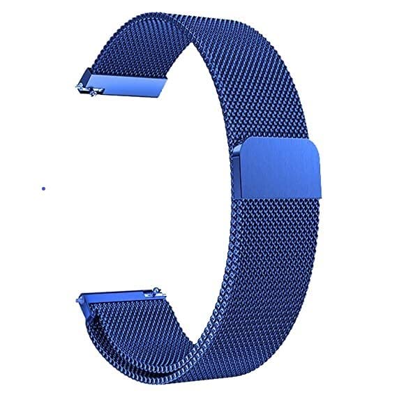 HUMBLE Stainless Steel 19mm Chain Strap with Magnetic Buckle Compatible with Noise Colorfit Pro 2, Boat Storm Smart Watch & Watches with 19mm Lugs Size (Blue) - Image 1