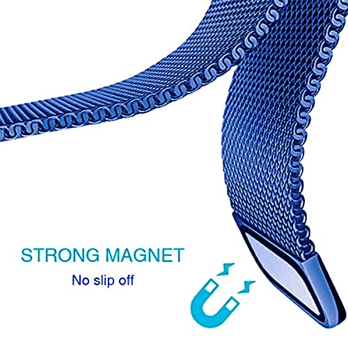 HUMBLE Stainless Steel 19mm Chain Strap with Magnetic Buckle Compatible with Noise Colorfit Pro 2, Boat Storm Smart Watch & Watches with 19mm Lugs Size (Blue) - Image 2