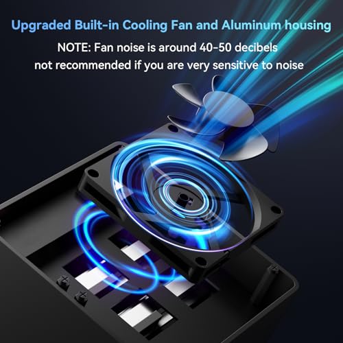 CENMATE 4 Bay Hard Drive Enclosure with Cooling Fan for 2.5/3.5" SATA HDD/SSD with USB A/C 3.0 Cable, Tool-Free HDD Enclosure, 3.5 Hard Drive Enclosure Support 80TB, Hot Swappable(NO RAID/NAS) - Image 4