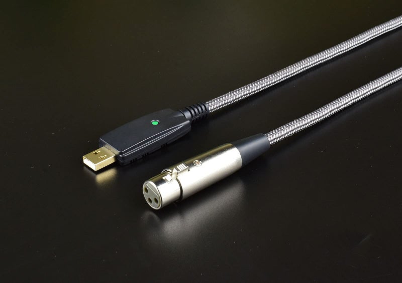 Mugteeve كابل ميكروفون Mugteeve XLR أنثوي إلى USB للكمبيوتر، 10 أقدام، محول كابل ميكروفون XLR أنثوي إلى USB للكمبيوتر، مضفر من النايلون، خالي من الضوضاء، لتسجيل الكمبيوتر المحمول، البث المباشر، البث - Image 2