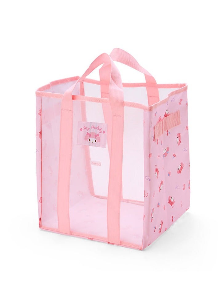 عام كيس تخزين بشبكة شفافة بسعة كبيرة، كيس جيلي عادي قابل للطي، كيس محمول للشاطئ.