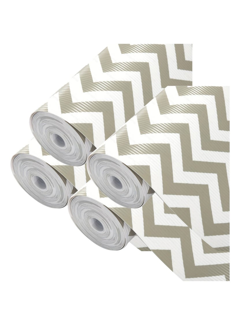 شو وو 4 بكرات كبيرة من بطانات الرف غير اللاصقة، سجادات الأدراج، بطانة درج من مادة إي في إيه غير قابلة للانزلاق، بطانة مقاومة للبقع، بطانة خزانة مقاومة للماء لرف المطبخ المنزلي، والخزائن، والثلاجة، والخزانة - Image 1