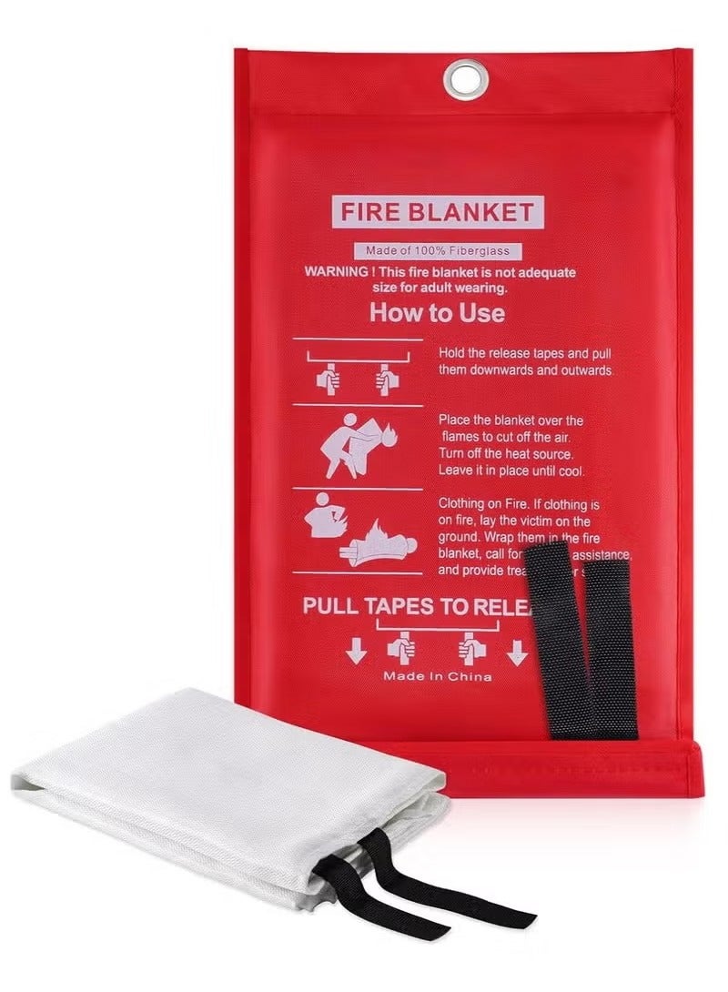 1 Pack of Fire Blankets for Fire Safety - Emergency Safety Fire Blanket - Retardant Kitemarked Fiberglass Fire Suppression Blanket - Kitchen, Home, Office, Caravan Fire Resistant Blanket - Image 1